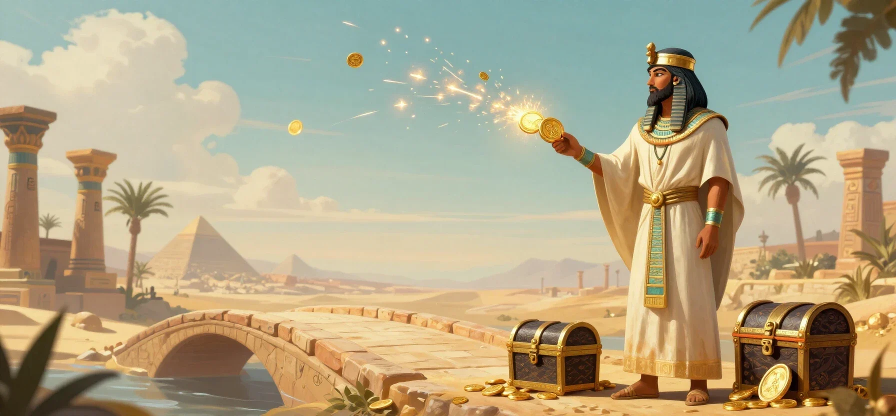 Golden Nugget Casino referral promotion with linked tokens and a treasure chest