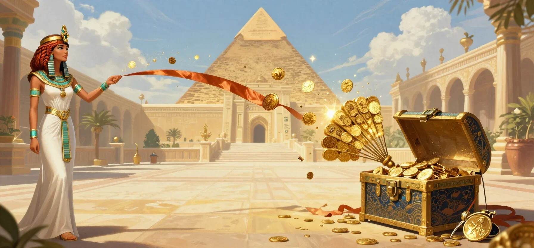 Golden Nugget Casino VIP rewards with cash tokens and a treasure chest