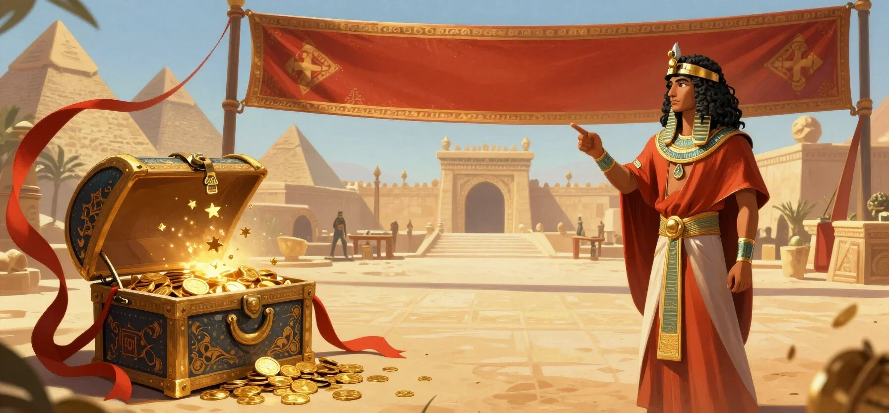 Golden Nugget Casino welcome bonus treasure chest with coins and gaming tokens
